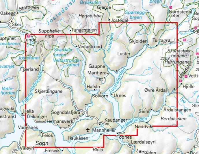 Carte de randonnée - Sogndal & Årdal (Norvège) | Calazo - 1/50 000 carte pliée Calazo 