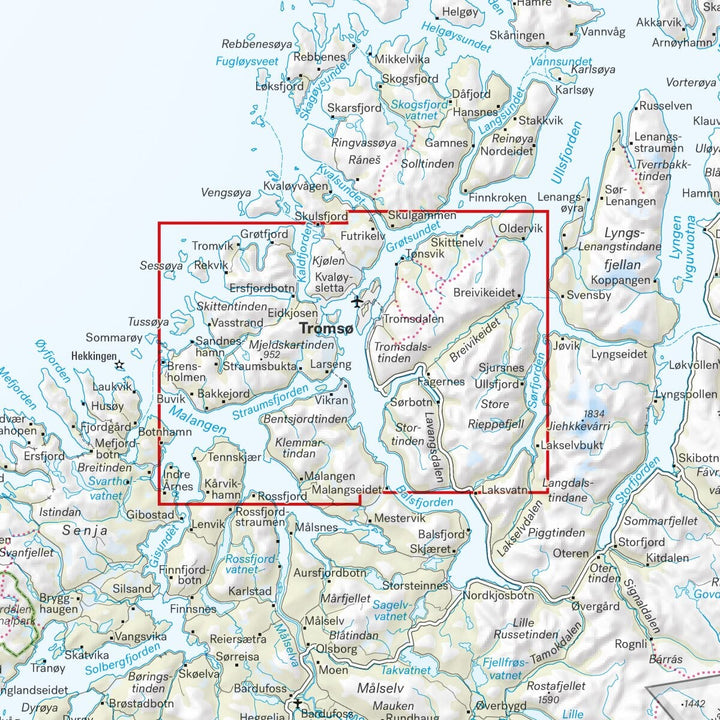Carte de randonnée - Tromsø (Norvège) | Calazo - 1/50 000 carte pliée Calazo 