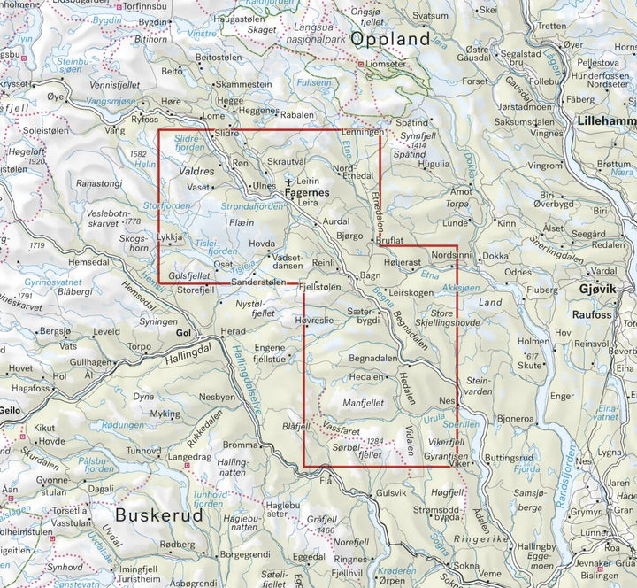 Carte de randonnée - Valdres (Norvège) | Calazo - 1/50 000 carte pliée Calazo 