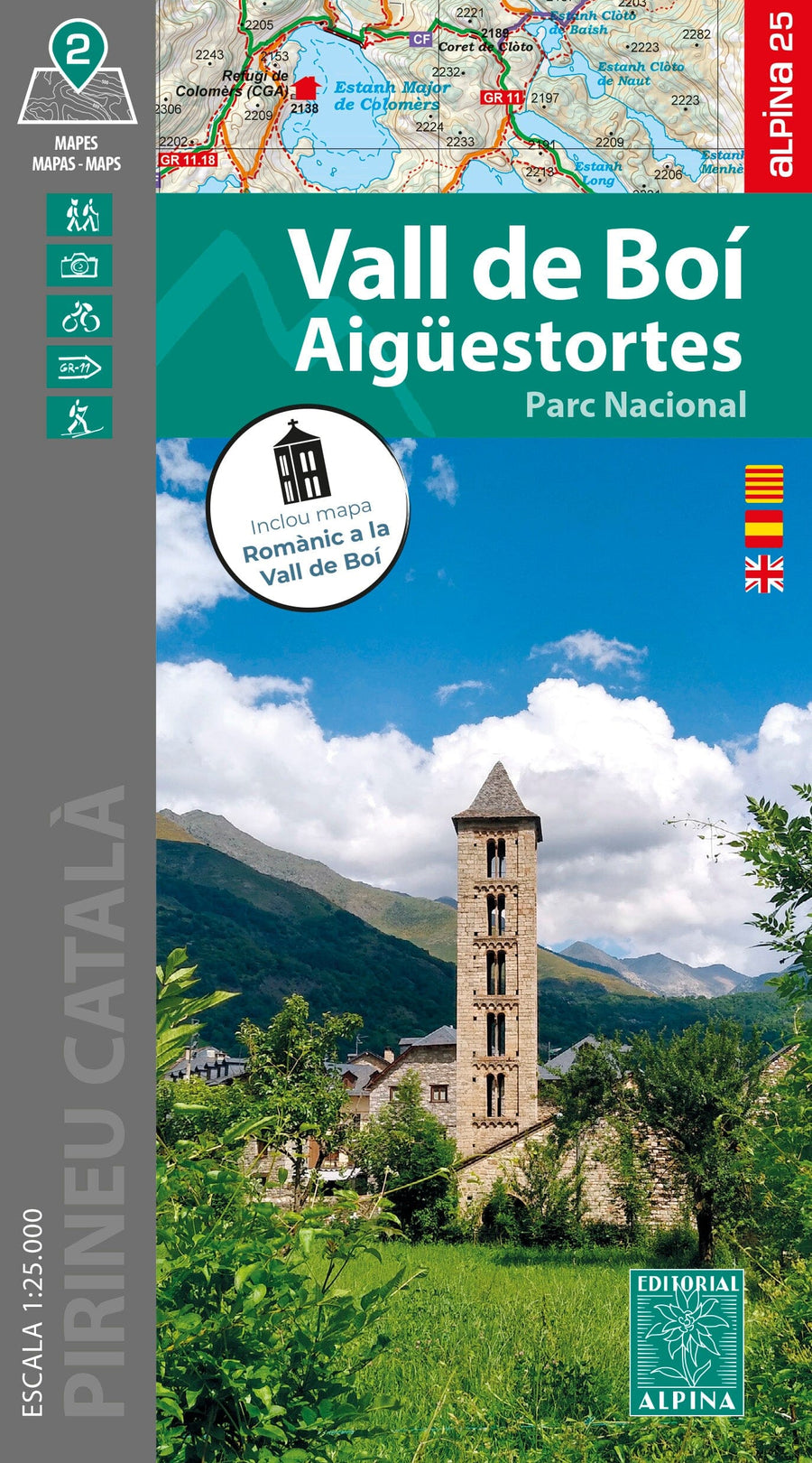 Carte de randonnée - Vall de Boi & Parc national d'Aigüestortes (Pyrénées Catalanes, Espagne) | Alpina carte pliée Editorial Alpina 