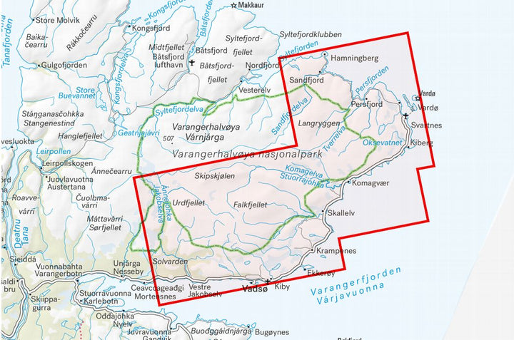 Carte de randonnée - Vardø & Vadsø (Norvège) | Calazo - 1/50 000 carte de randonnée Calazo 