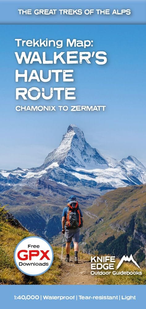Carte de randonnée - Walker's Haute Route (Chamonix à Zermatt) | Knife Edge Outdoor carte pliée Knife Edge Outdoor 