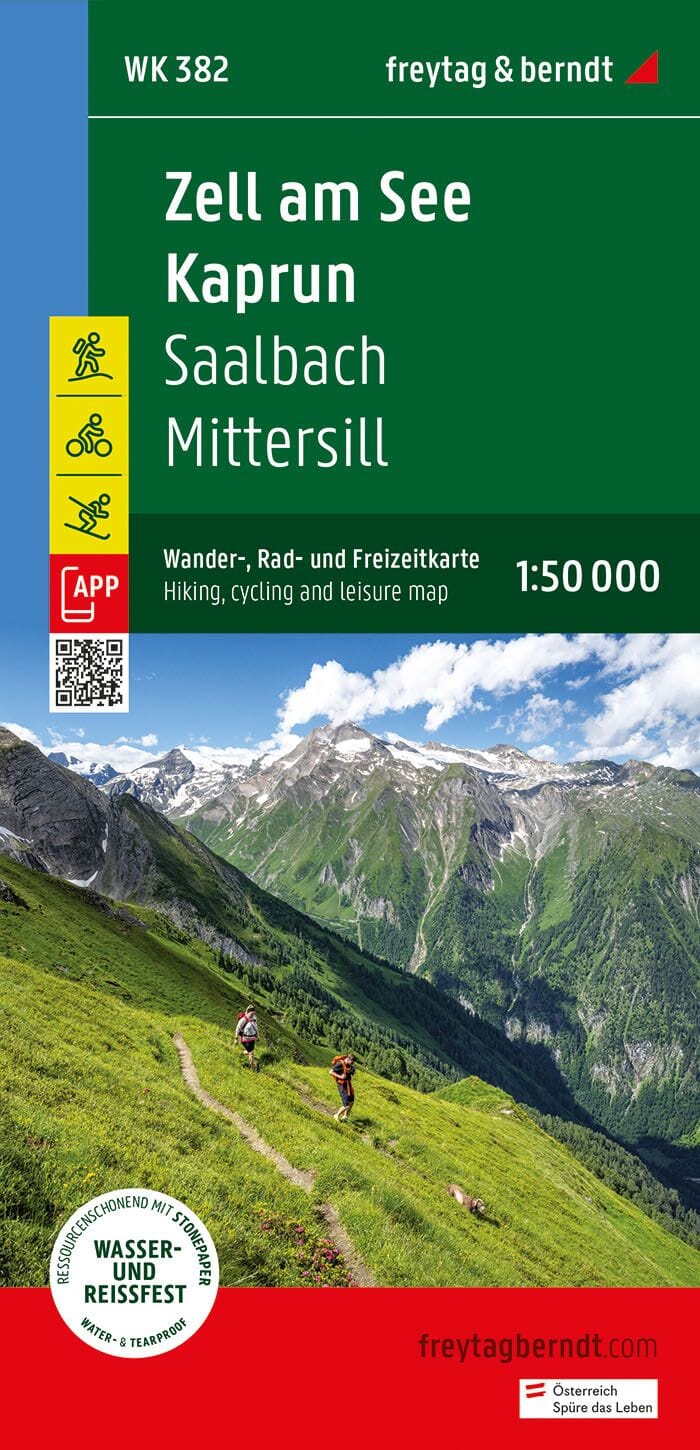 Carte de randonnée - Zell am See - Kaprun - Saalbach (Alpes autrichiennes), n° WK382 | Freytag & Berndt carte pliée Freytag & Berndt 