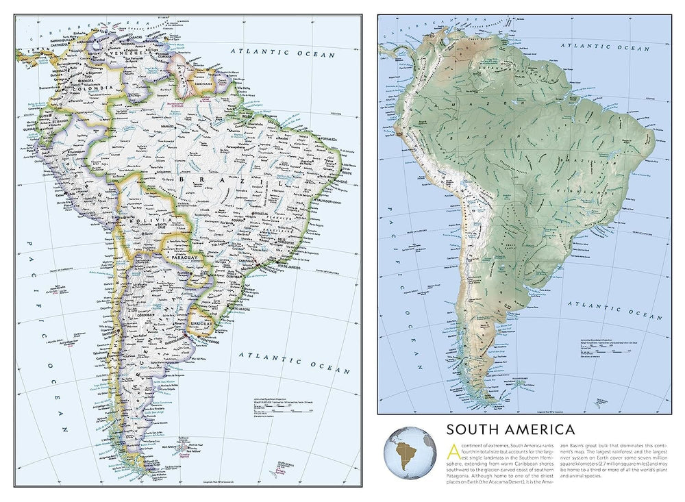 Carte de référence - Amérique du Sud | National Geographic carte pliée National Geographic 