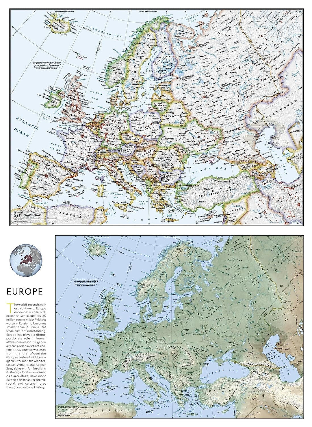 Carte de référence - Europe | National Geographic carte pliée National Geographic 