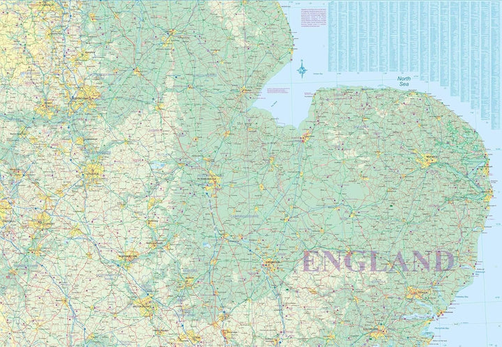 Carte de voyage - Angleterre côte est | ITM carte pliée ITM 