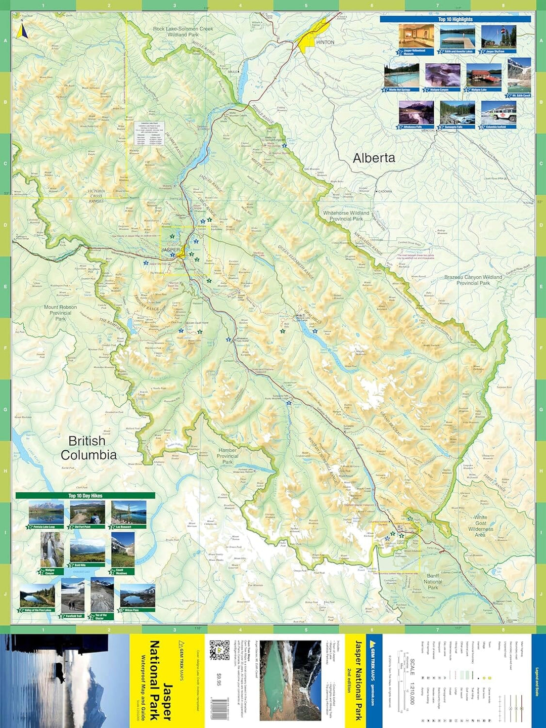 Carte de voyage & Guide - Jasper National Park (Alberta) | Gem Trek carte pliée Gem Trek Publishing 