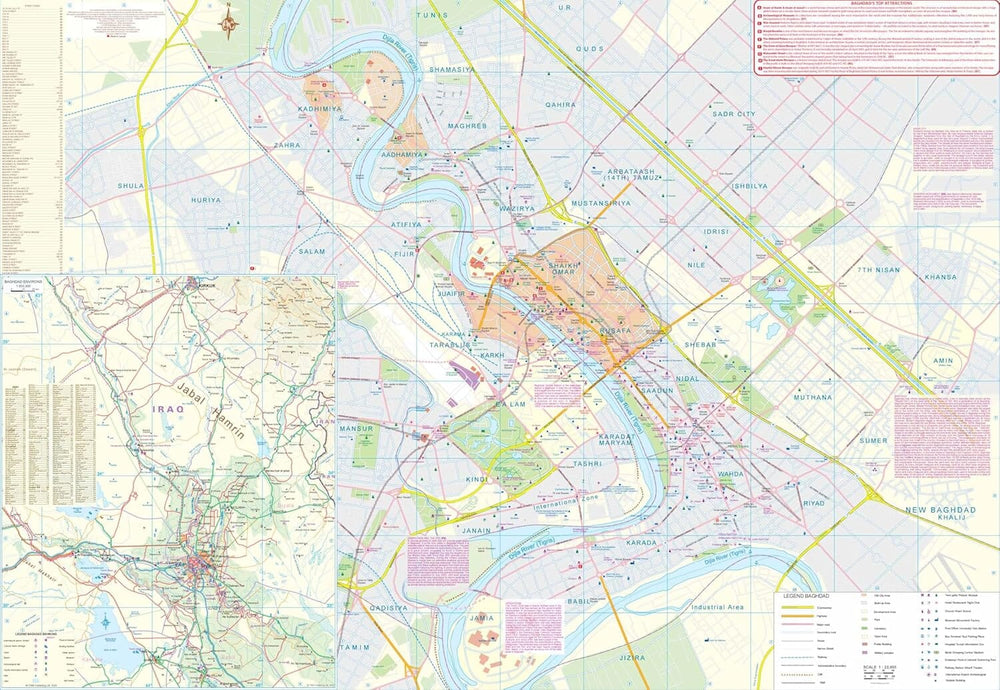 Carte de voyage - Irak & Plan de Bagdad | ITM carte de voyage ITM 