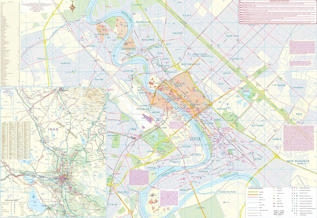 Carte de voyage - Irak & Plan de Bagdad | ITM carte de voyage ITM 