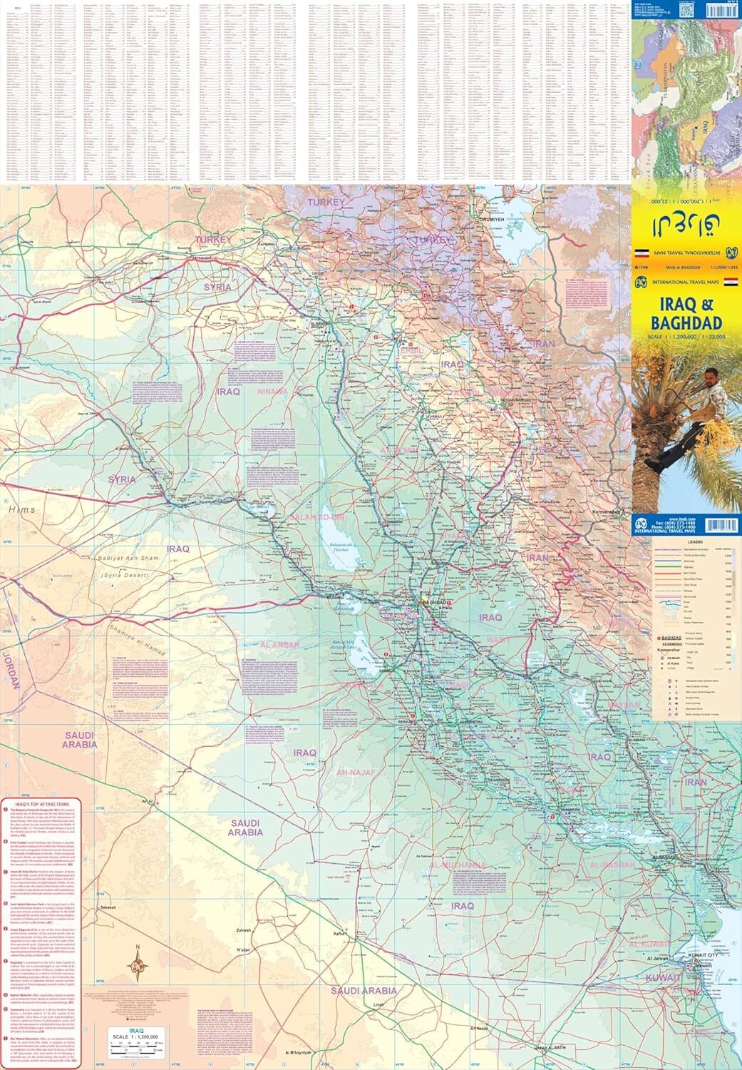 Carte de voyage - Irak & Plan de Bagdad | ITM carte de voyage ITM 