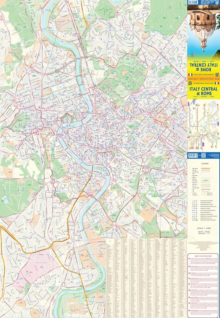 Carte de voyage - Italie Centrale & Plan de Rome | ITM carte pliée ITM 