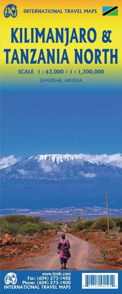 Carte de voyage - Kilimanjaro & Tanzanie Nord | ITM carte pliée ITM 