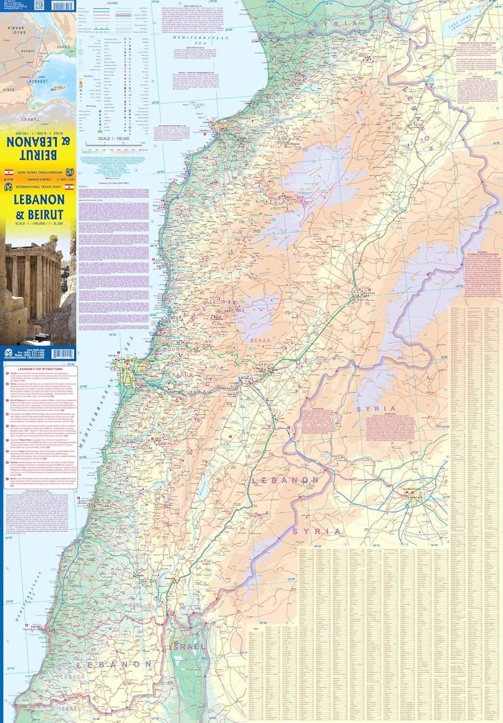 Carte de voyage - Liban & Plan de Beyrouth | ITM carte pliée ITM 