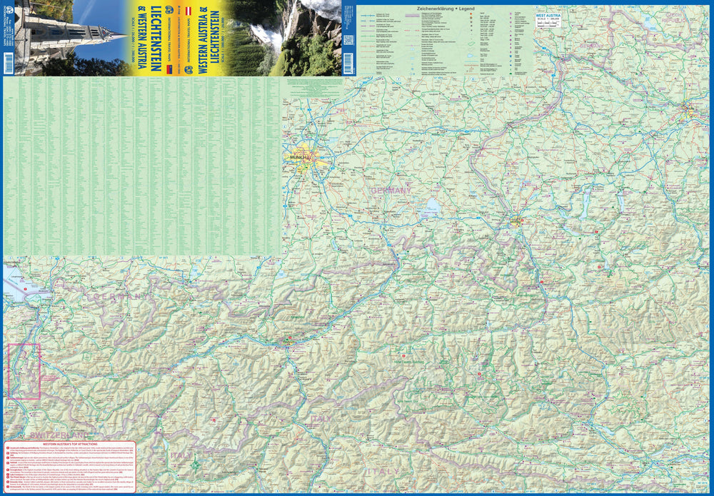 Carte de voyage - Liechtenstein & Autriche Ouest | ITM carte pliée ITM 