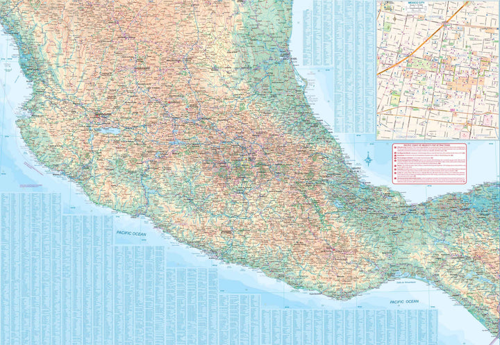 Carte de voyage - Mexique : Côte pacifique | ITM carte pliée ITM 