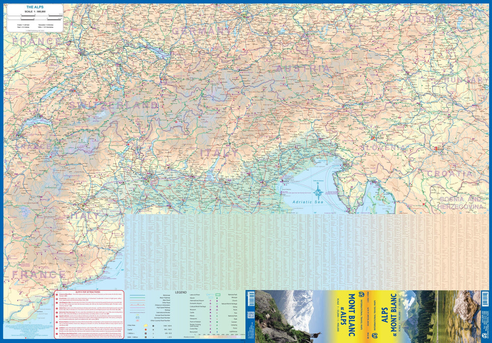 Carte de voyage - Mont Blanc & Alpes | ITM carte pliée ITM 
