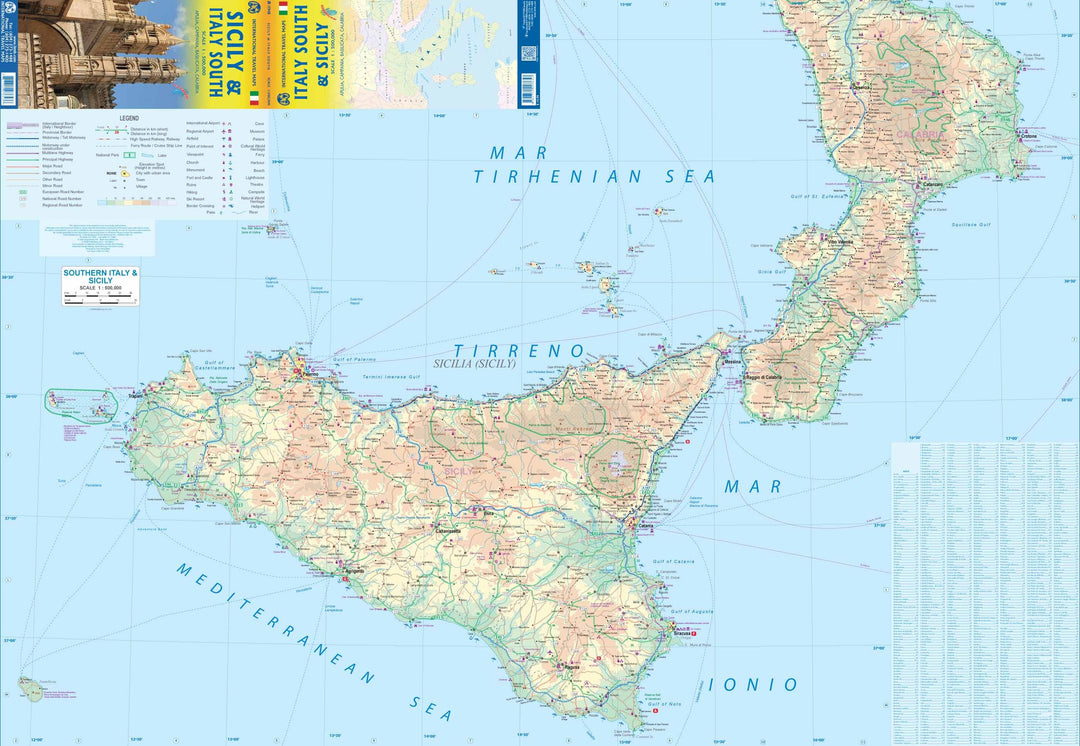 Carte de voyage - Sicile & Italie du Sud | ITM carte pliée ITM 