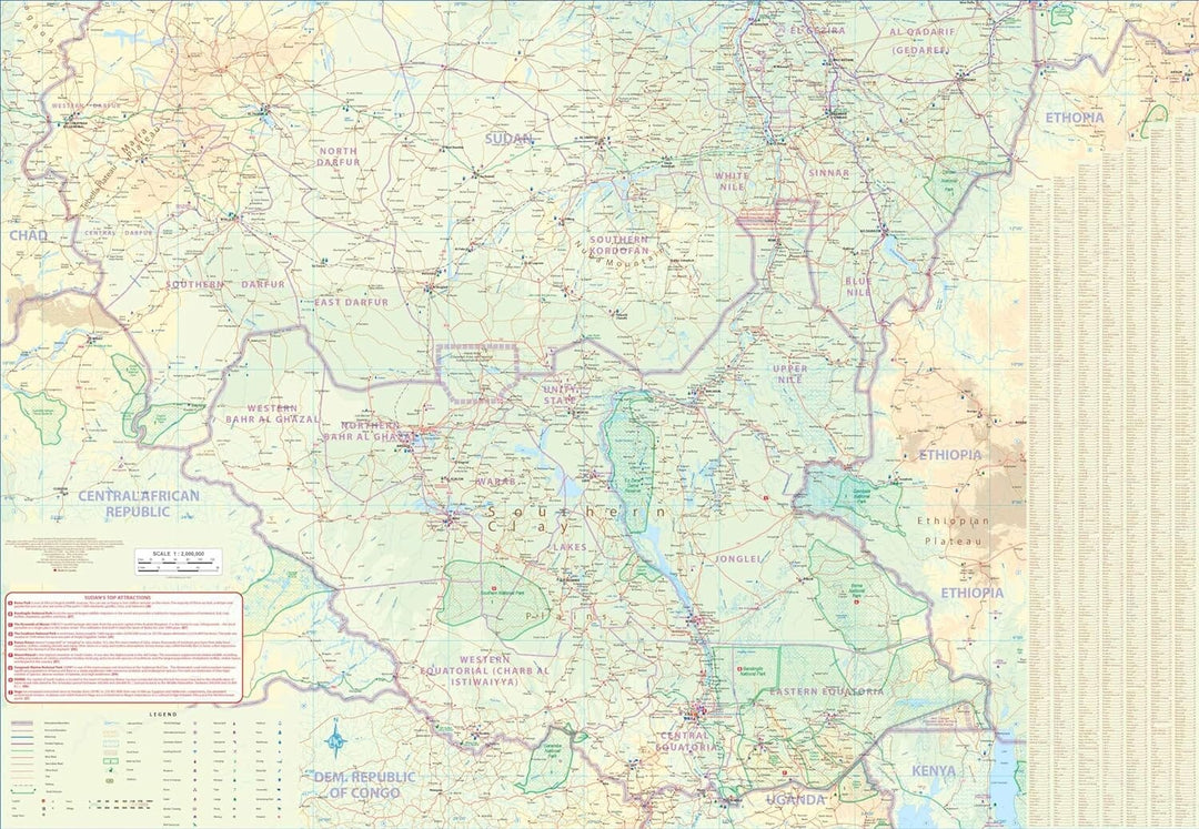 Carte de voyage - Soudan & Sud Soudan | ITM carte pliée ITM 