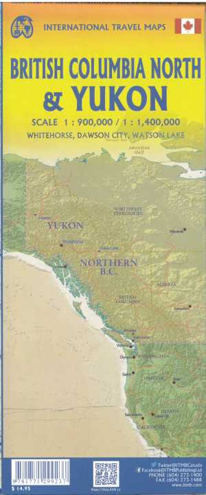 Carte de voyage - Territoire Yukon & Colombie Britannique Nord (Canada) | ITM carte pliée ITM 