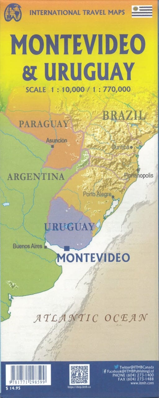 Carte de voyage - Uruguay & Plan de Montevideo | ITM carte pliée ITM 