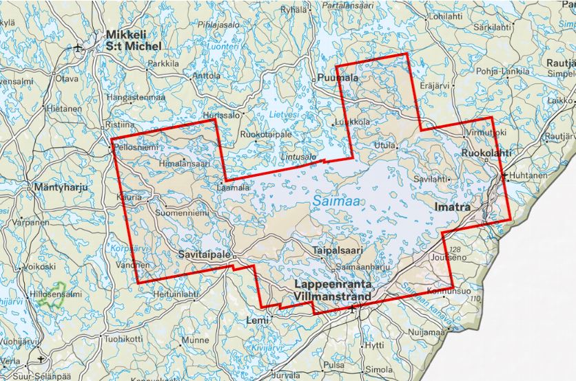 Carte des sports nautiques - Saimaa GeoPark Lappeenranta, Imatra & Savitaipale (Finlande) | Calazo carte pliée Calazo 