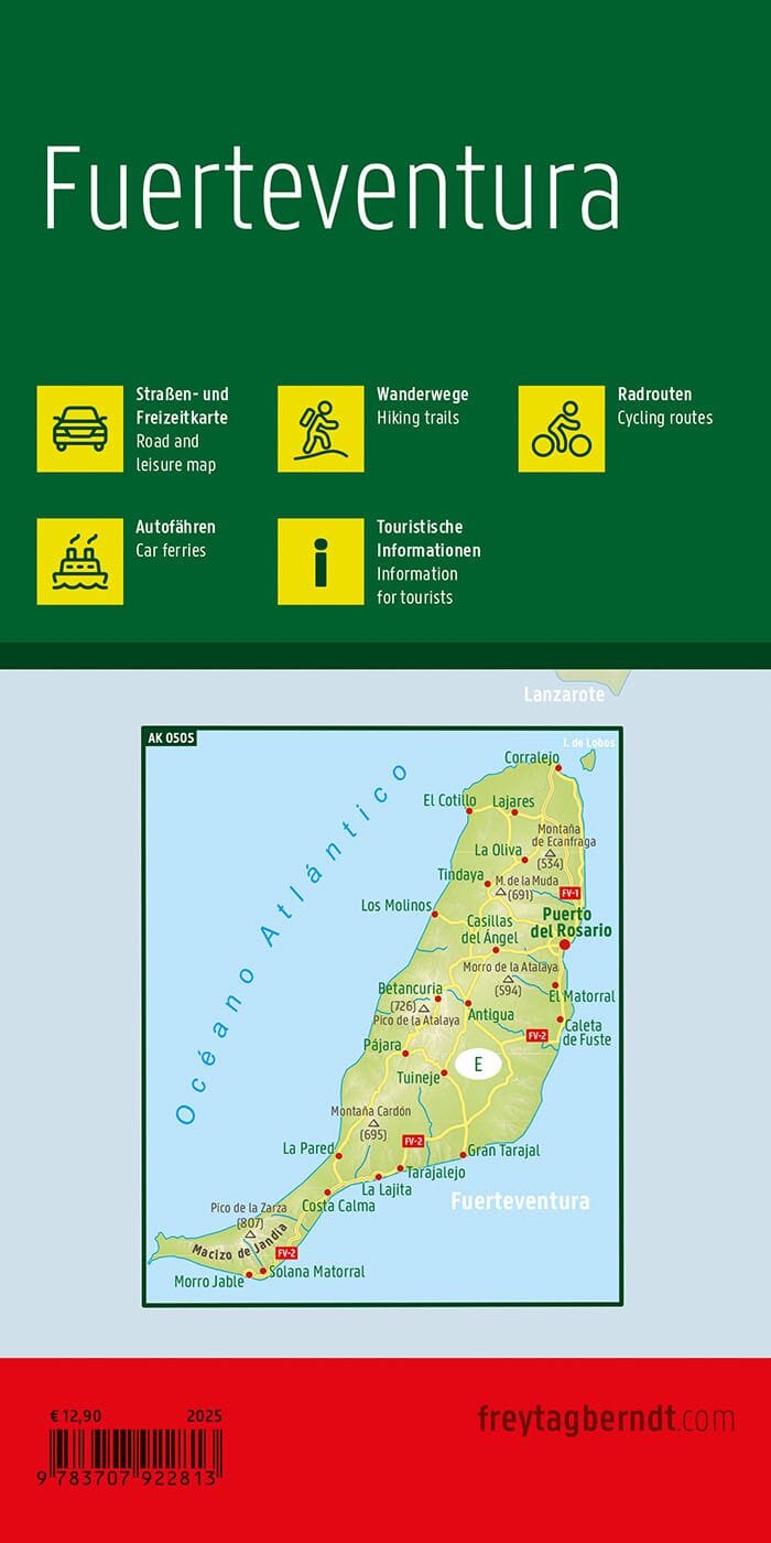 Carte détaillée - Fuerteventura (Iles Canaries) | Freytag & Berndt carte pliée Freytag & Berndt 