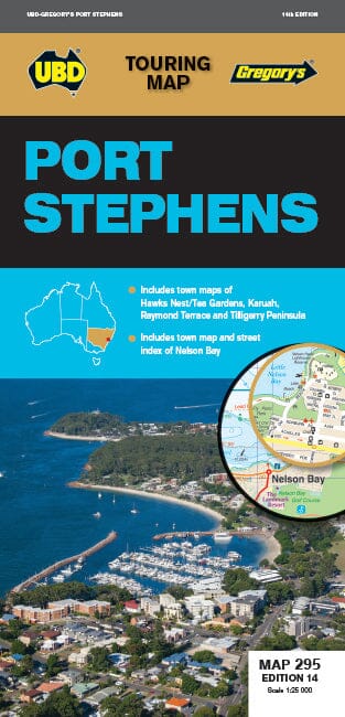 Carte détaillée - Port Stephens (Nouvelle Galles du Sud), n° 295 | UBD Gregory's carte pliée UBD Gregory's 