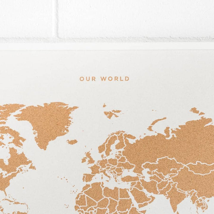 Carte du monde en liège - Édition spéciale blanc (30 x 20 cm) | Miss Wood accessoire Miss Wood 