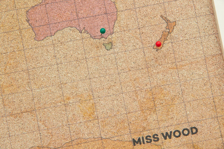 Carte du monde en liège - Oldschool (45 x 30 cm) | Miss Wood accessoire Miss Wood 