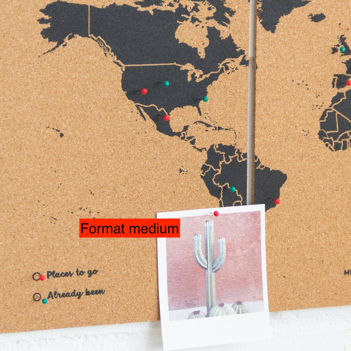 Puzzle / Carte du monde en liège - couleur naturelle, impression noir | Miss Wood carte murale grand tube Miss Wood 