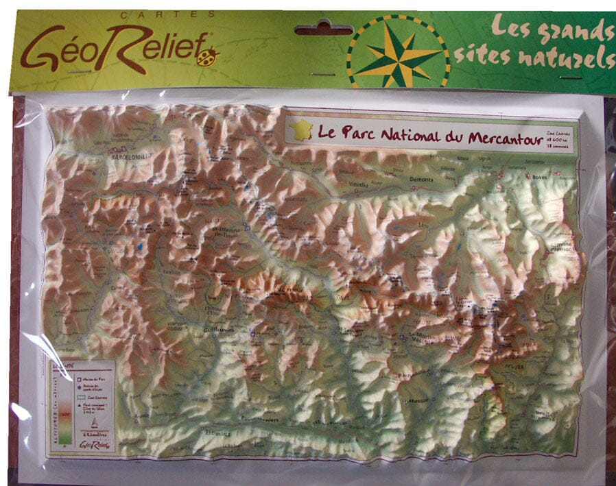 Carte en relief petit format - Parc national du Mercantour - 22 X 32,2 cm carte relief petit format Reliefs Editions 