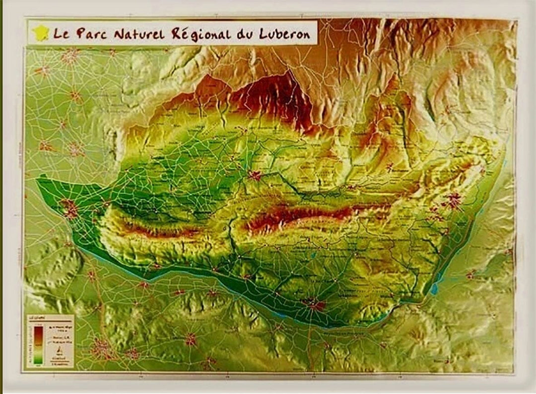 Carte en relief petit format - Parc naturel régional du Luberon - 31,8 X 42,8 cm carte relief petit format Reliefs Editions 