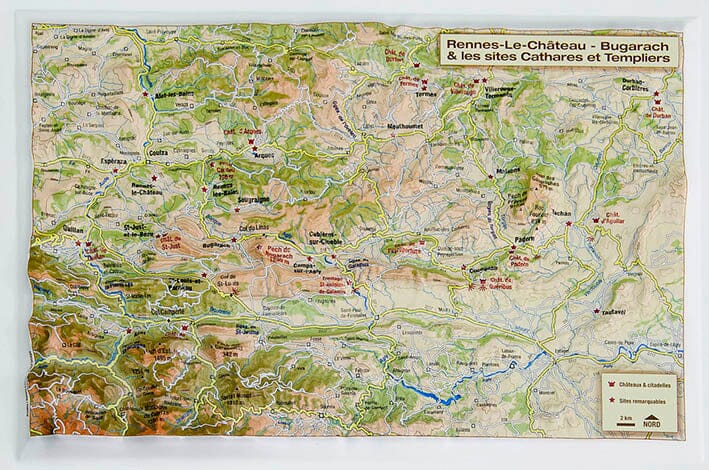 Carte en relief petit format - Rennes-Le-Chateau Bugarach - 27 x 22,5 cm carte relief petit format Reliefs Editions 