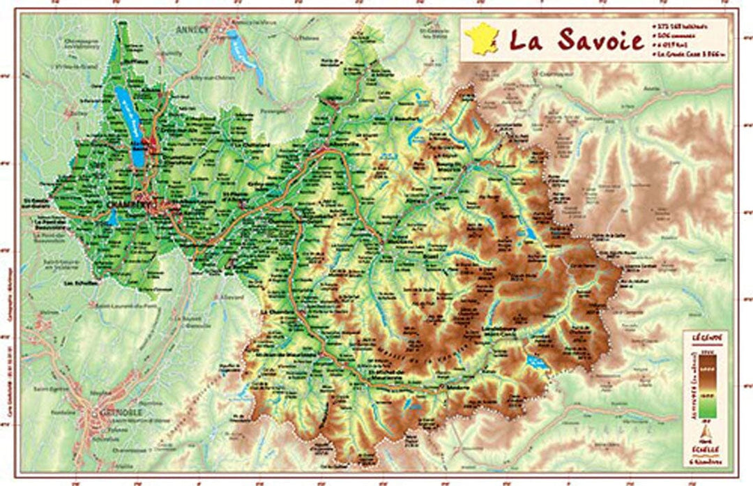 Carte en relief petit format - Savoie - 21,3 X 31,4 cm carte relief petit format Reliefs Editions 