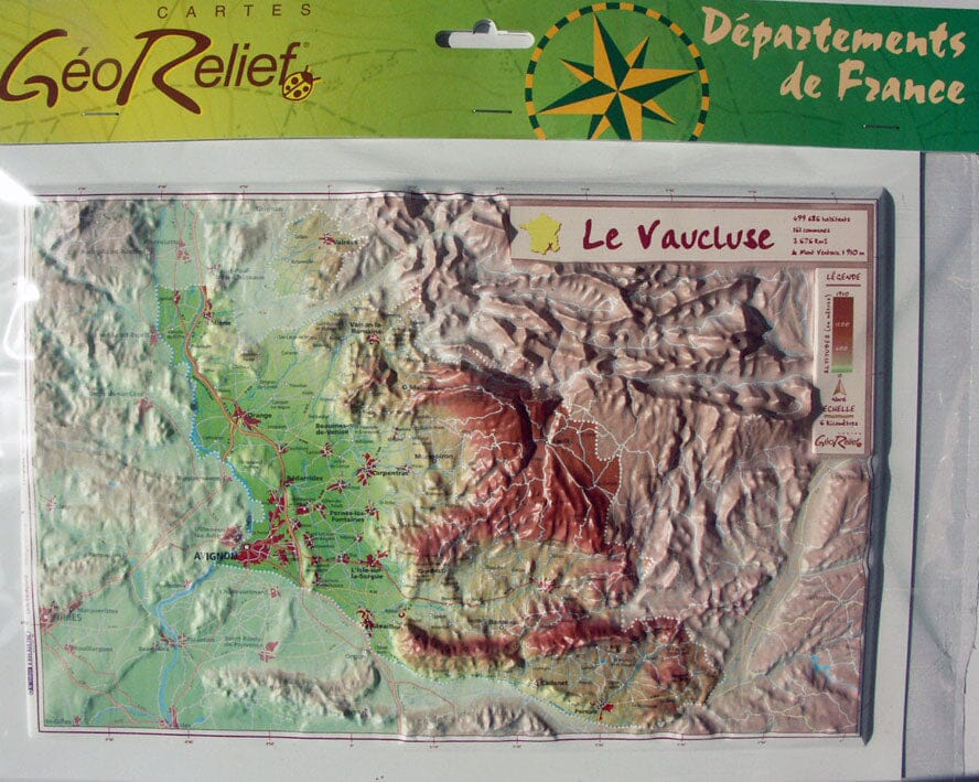 Carte en relief petit format - Vaucluse - 21,7 X 32 cm carte relief petit format Reliefs Editions 