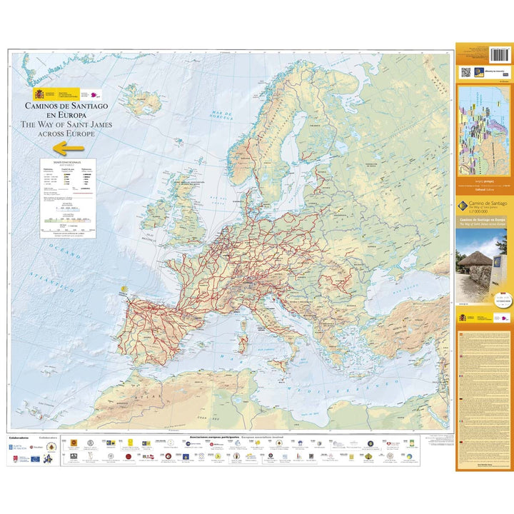 Carte générale - Chemin de Saint-Jacques en Europe | CNIG carte pliée CNIG 