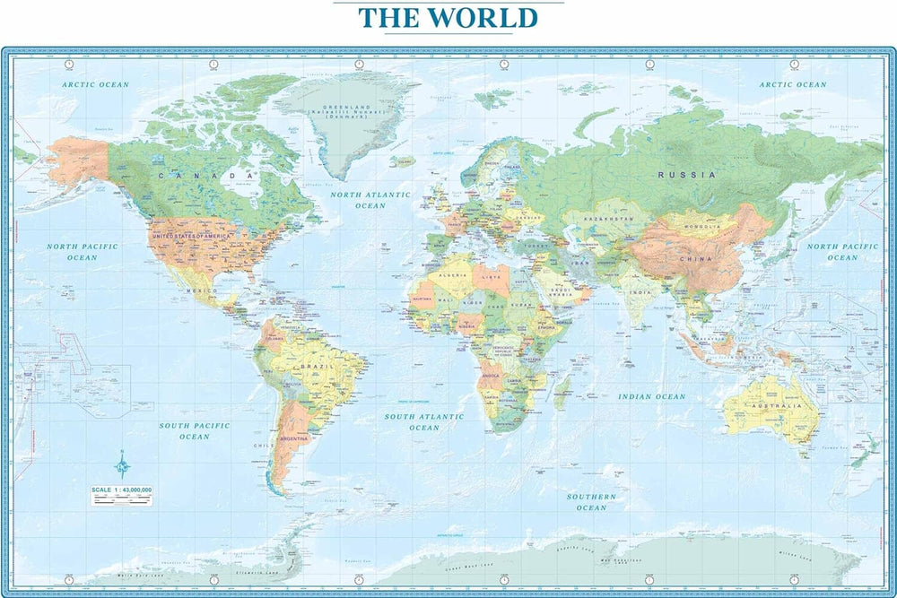 Carte générale (en anglais) - The World (vendue pliée) | ITM carte de voyage ITM 