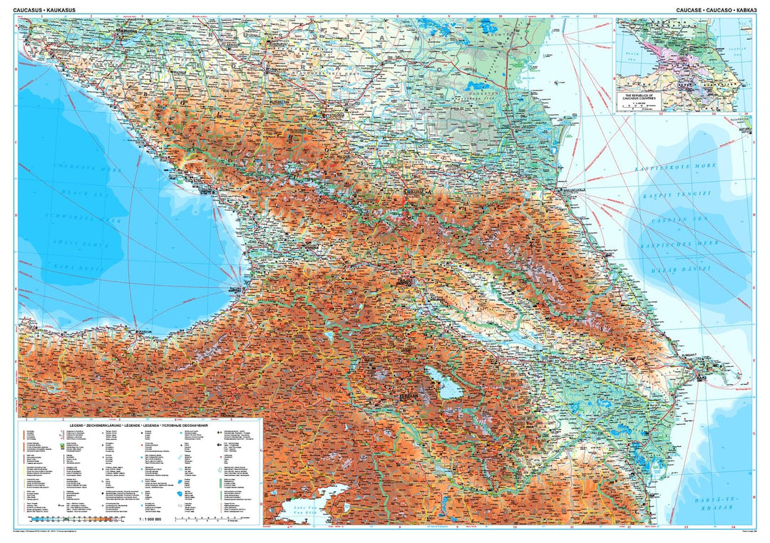 Carte géographique - Caucase | Gizi Map carte pliée Gizi Map 