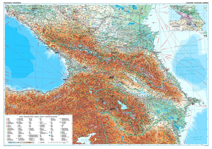 Carte géographique - Caucase | Gizi Map carte pliée Gizi Map 