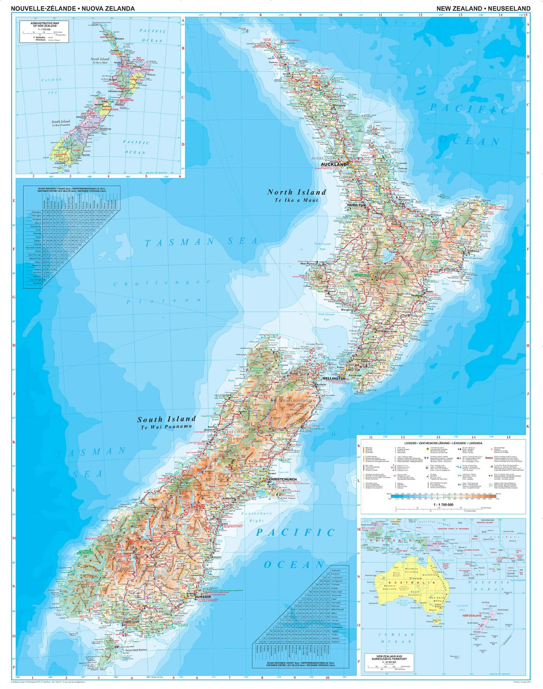 Carte géographique - Nouvelle Zélande | Gizi Map carte pliée Gizi Map 
