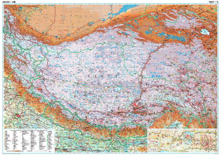 Carte géographique - Tibet - Xizang Zizhiqu 5 | Gizi Map carte pliée Gizi Map 