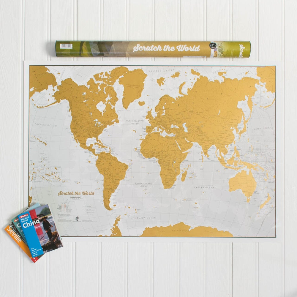 Carte murale à gratter (en anglais) - Monde (84 x 59 cm) | Maps International carte murale petit tube Maps International 