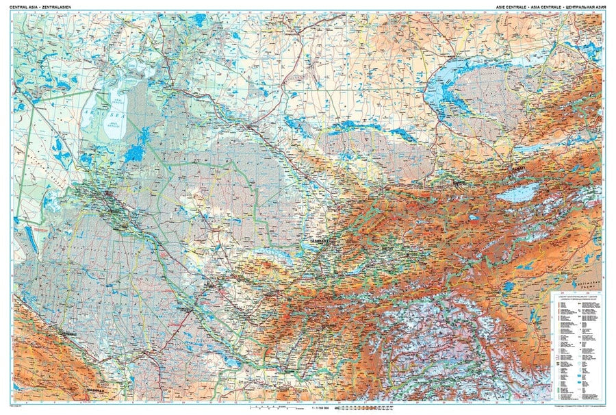 Carte murale - Asie Centrale (géographique) - 122 X 82 cm | Gizi Map carte murale petit tube Gizi Map 