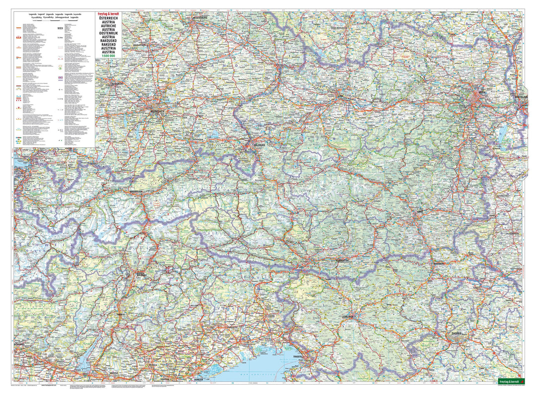 Carte murale - Autriche - 120 x 88 cm | Freytag & Berndt carte murale hors dimensions Freytag & Berndt 