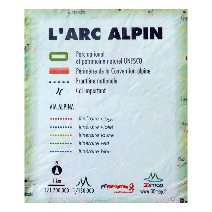 Carte murale en relief - Arc Alpin - 61 cm x 41 cm | 3D Map carte relief 3D Map 
