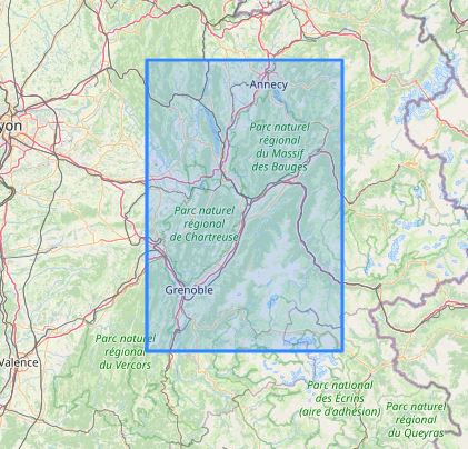 Carte murale en relief - Bauges, Belledonne, Chartreuse - 41 cm x 61 cm | 3D Map carte relief 3D Map 