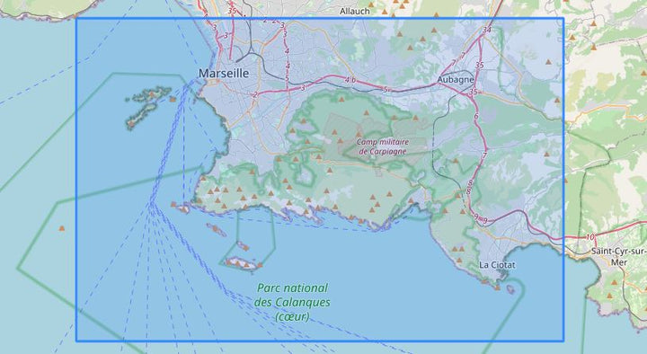 Carte murale en relief - Calanques (Marseille-Cassis-La Ciotat) - 29,5 x 19,5 cm | 3D Map carte relief petit format 3D Map 