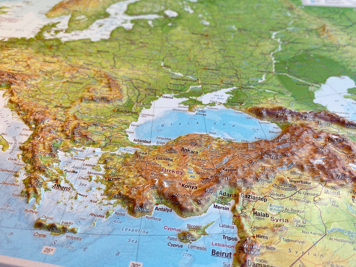 Carte murale en relief - Europe (en anglais) - 39 x 29 cm | Georelief carte relief petit format Georelief 