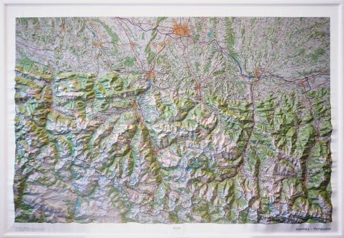 Carte murale en relief - Hautes Pyrénées - 113 x 80 cm | IGN carte relief grande dimension IGN 