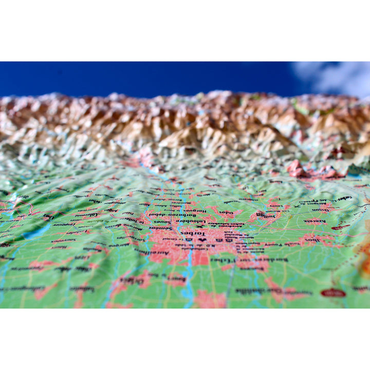 Carte murale en relief - Hautes-Pyrénées - 61 cm x 41 cm | 3D Map carte relief 3D Map 